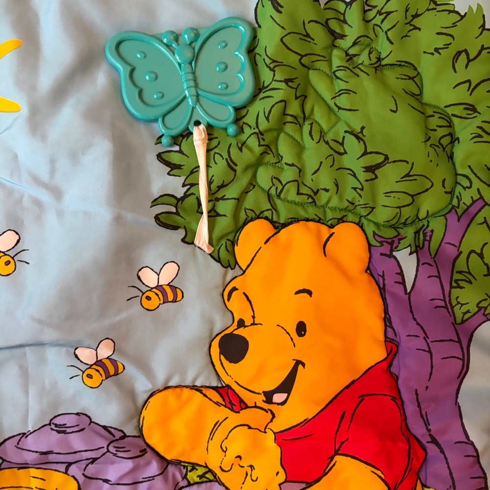 Disney Winnie the Pooh Tigger Vintage Baby Activity Play Mat Picnic Teal Red - Picture 7 of 8